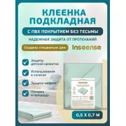 Inseense Клеёнка подкладная с ПВХ покрытием 0,5 х 0,7м бирюзовая без тесьмы