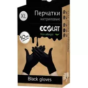 Перчатки Ecolat нитриловые черные р.L №10