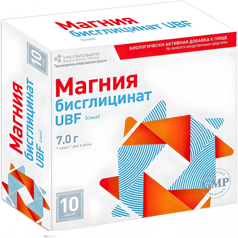 Магния бисглицинат УБФ порошок 300мг №10 саше